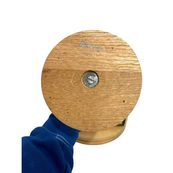 Vtg Jakobsson Style Candlestick Holder Wood And Brass Mushroom Shade Swedish MCM - Picture 8 of 15